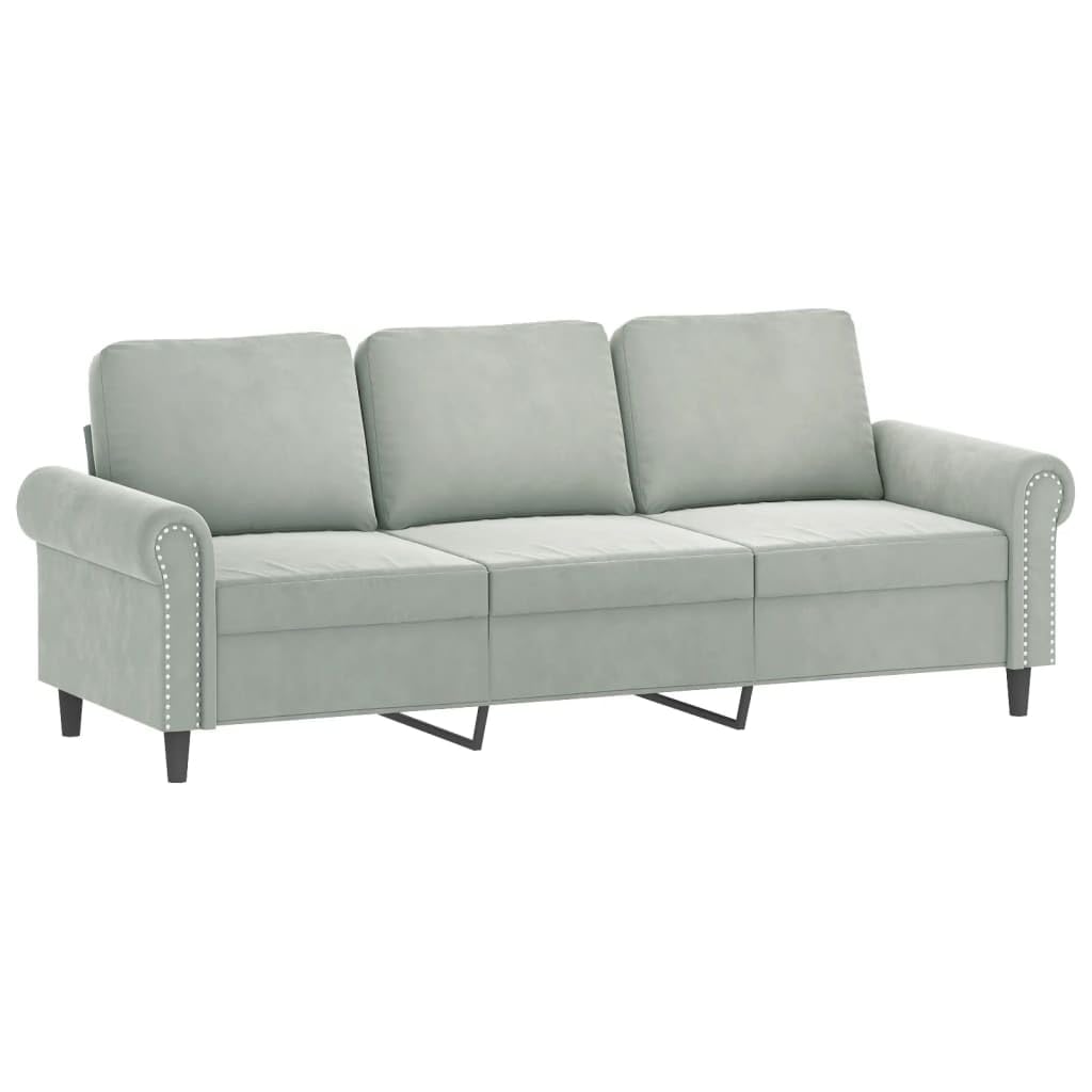 Light Gray Velvet 2 Piece Sofa Set Z55897