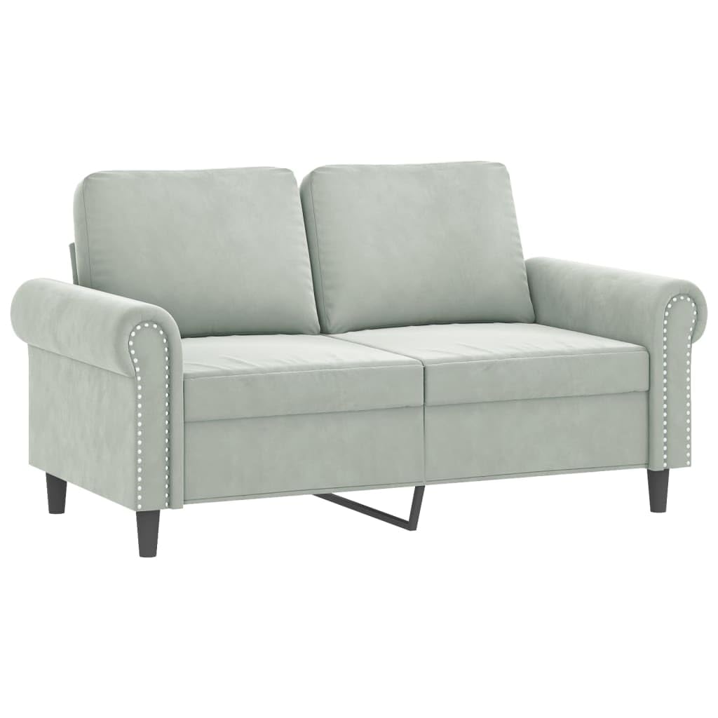 Light Gray Velvet 2 Piece Sofa Set Z55897