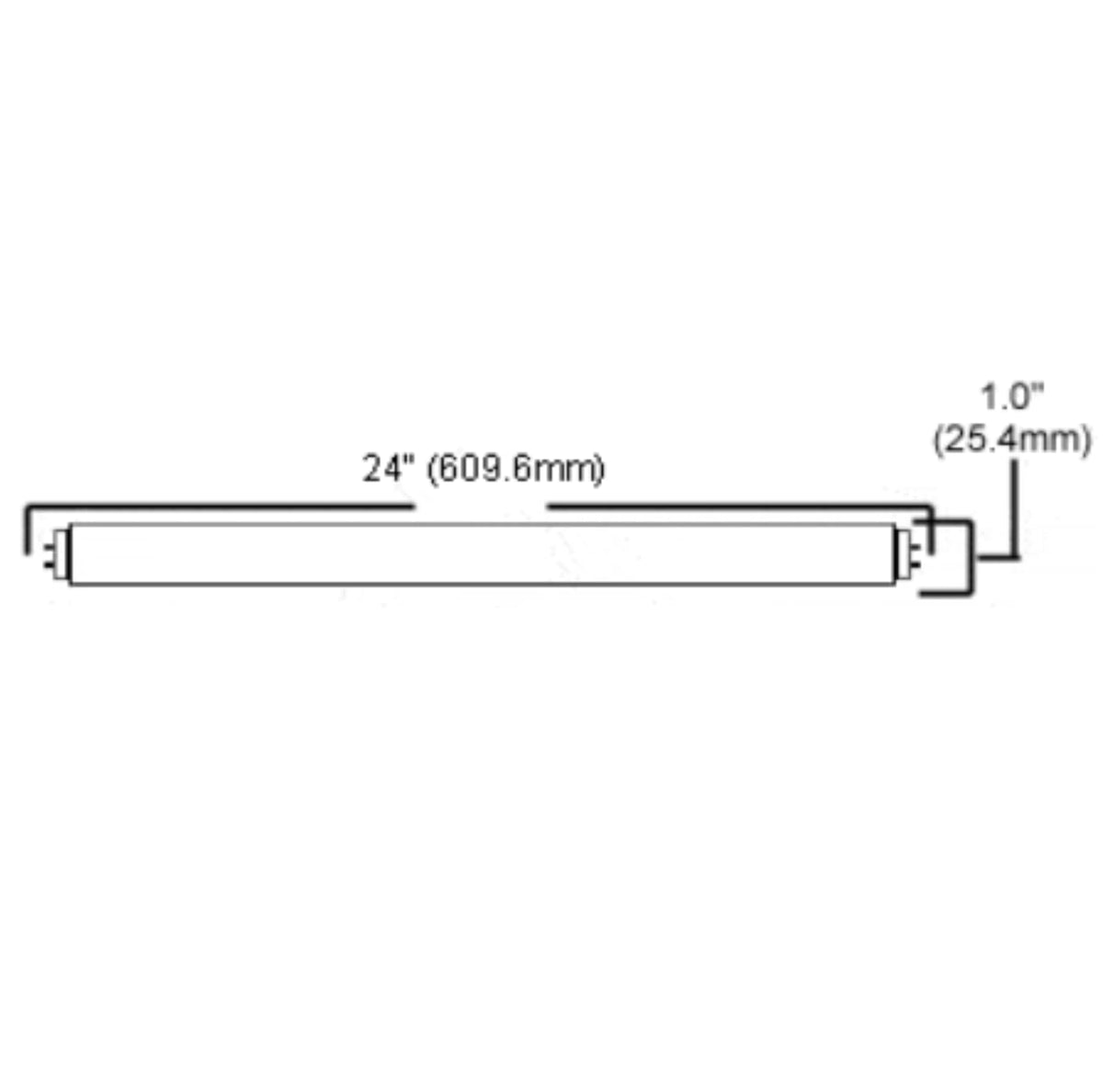 24 Inch T8 Fluorescent Tube Light Bulb 17W 3500K Neutral White G13 Bi-Pin Base M2185