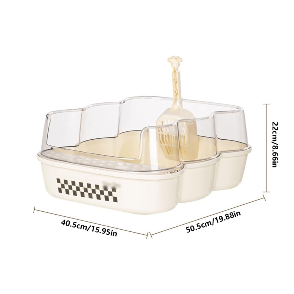 Extra Large Semi-Closed Cat Litter Box with Scoop Pink L856501