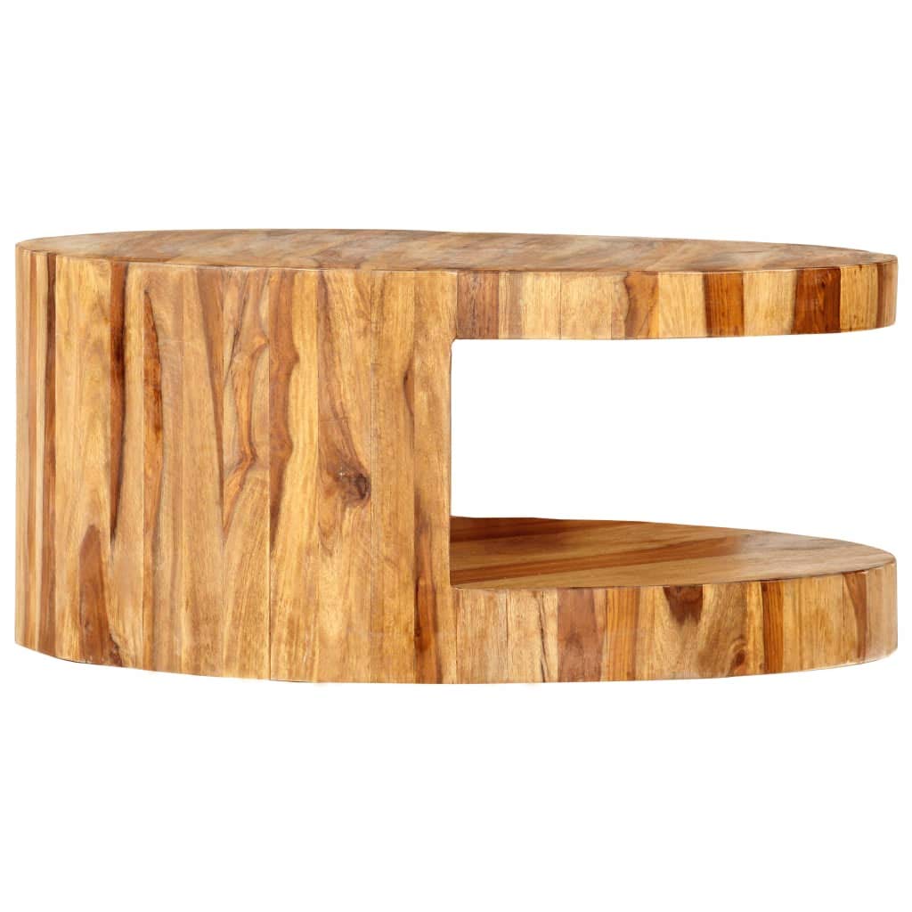 Round Coffee Table 25.6"x11.8" Solid Sheesham Wood B687170