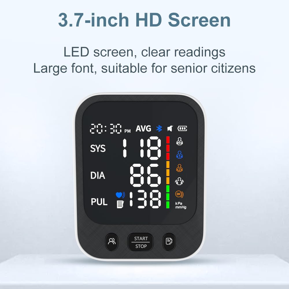 Automatic Upper Arm Blood Pressure Monitor with Large LED Screen and Adjustable Cuff A73690