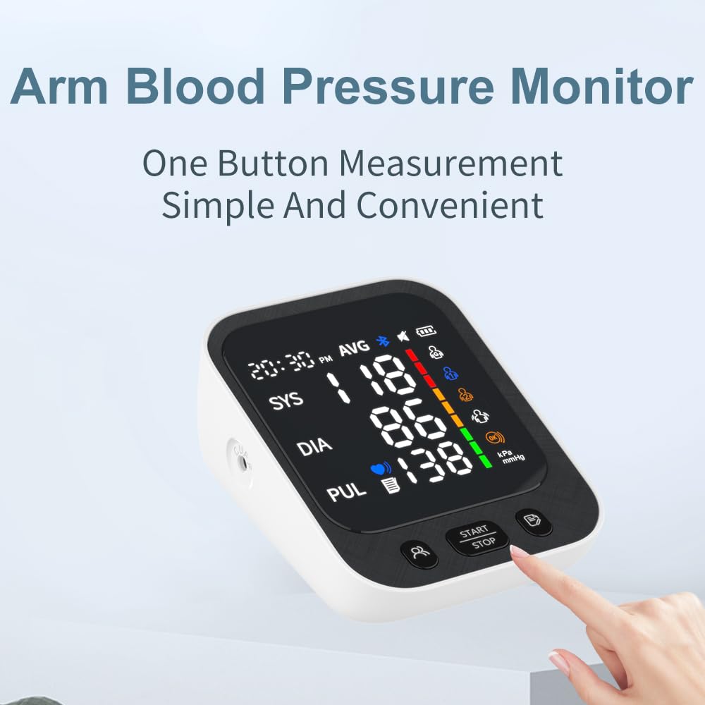Automatic Upper Arm Blood Pressure Monitor with Large LED Screen and Adjustable Cuff A73690