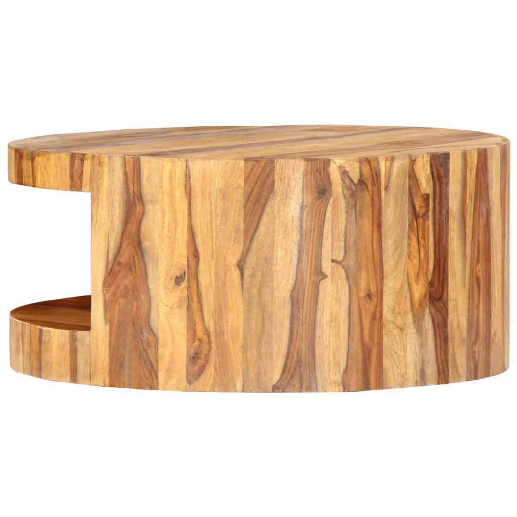 Round Coffee Table 25.6"x11.8" Solid Sheesham Wood B687170