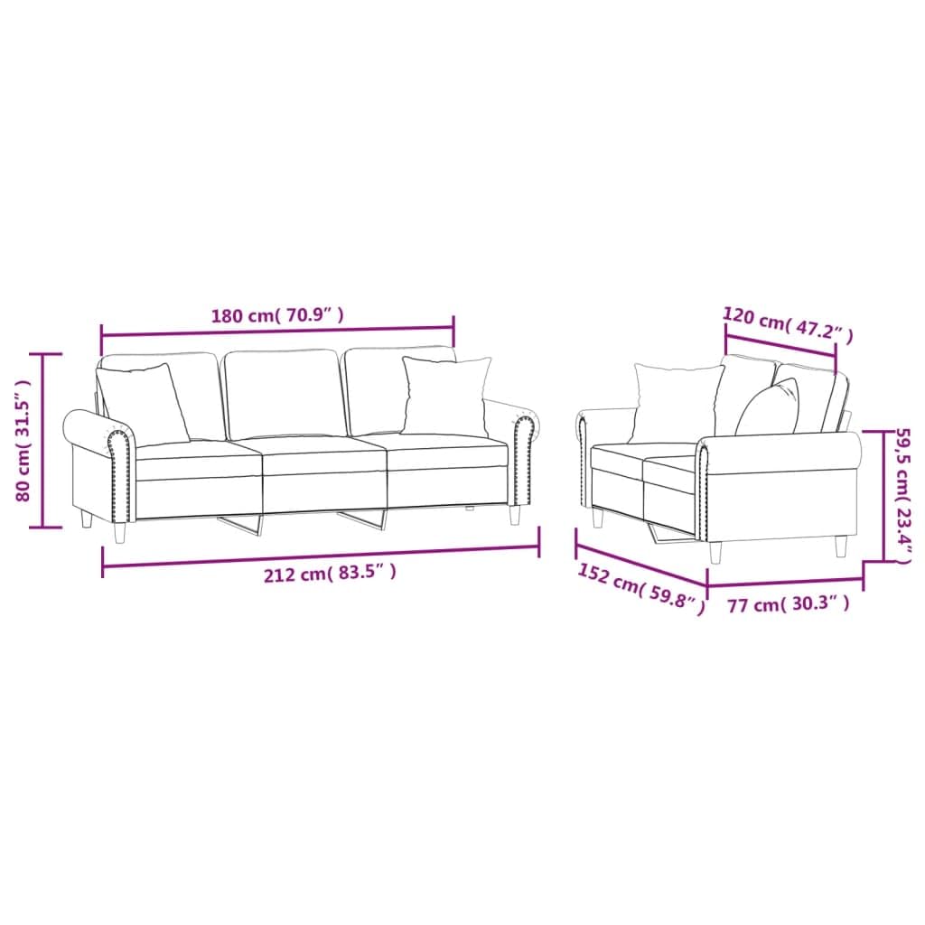 Light Gray Velvet 2 Piece Sofa Set Z55897