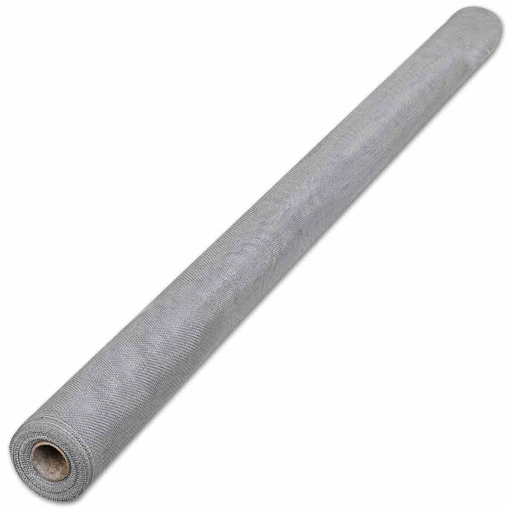 Aluminum Mesh Screen 39.4x196.9 Inches Silver D9576