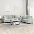 Light Gray Velvet 2 Piece Sofa Set Z55897