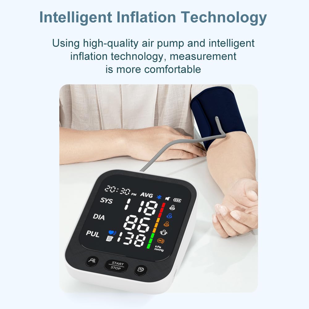 Automatic Upper Arm Blood Pressure Monitor with Large LED Screen and Adjustable Cuff A73690