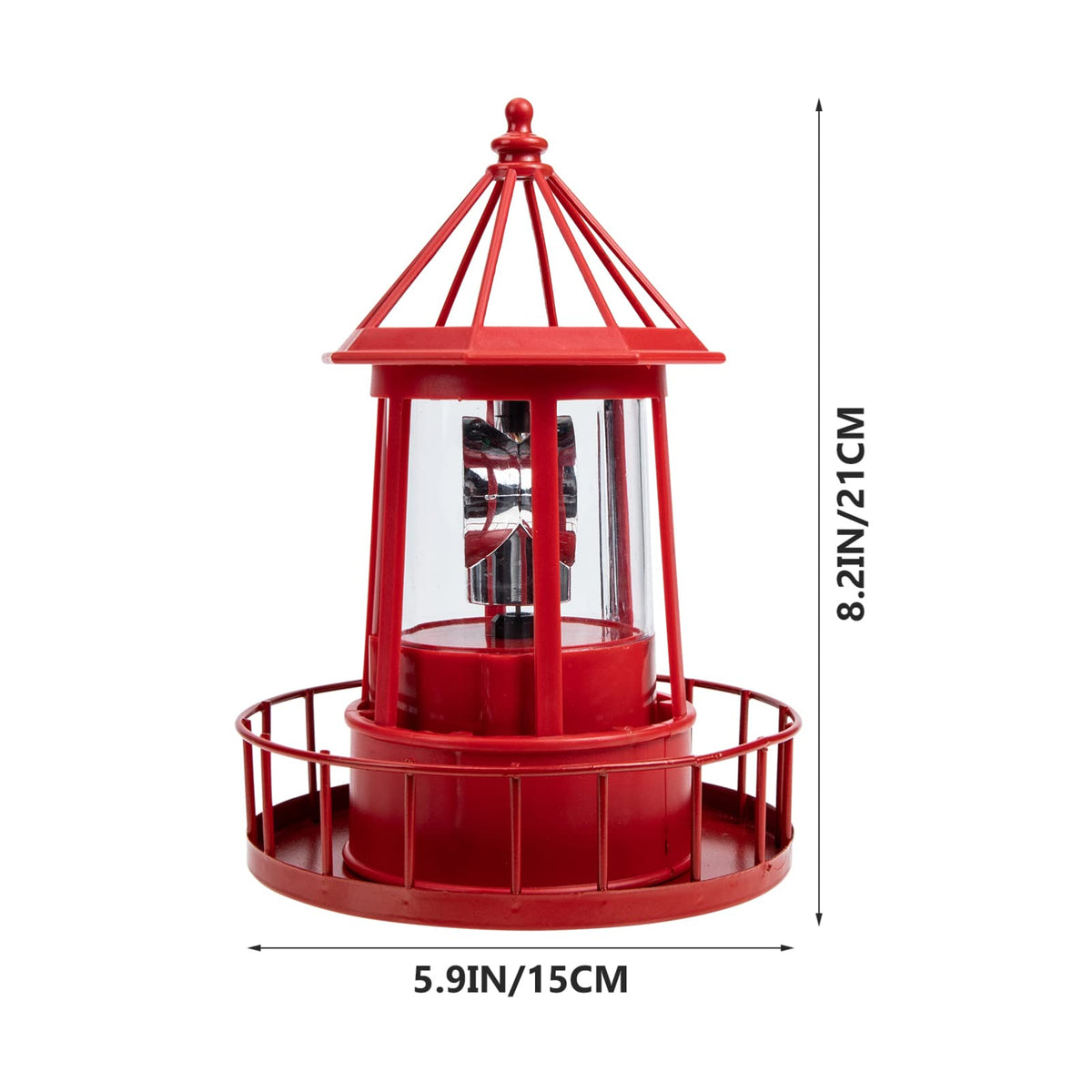 Solar Powered Lighthouse Iron Rotating Solar Light H4366