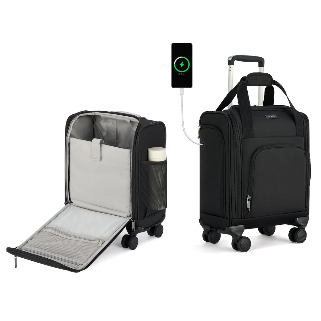 Black 16-inch Underseat Carry On Luggage with Wheels H993932