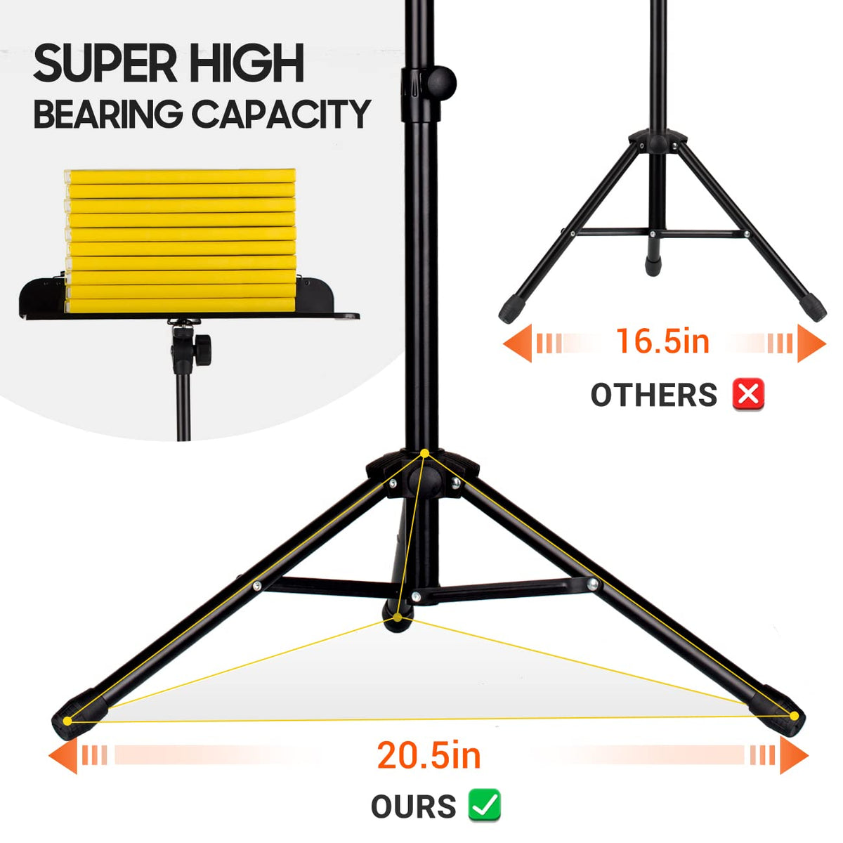 Adjustable Black Sheet Music Stand W98356