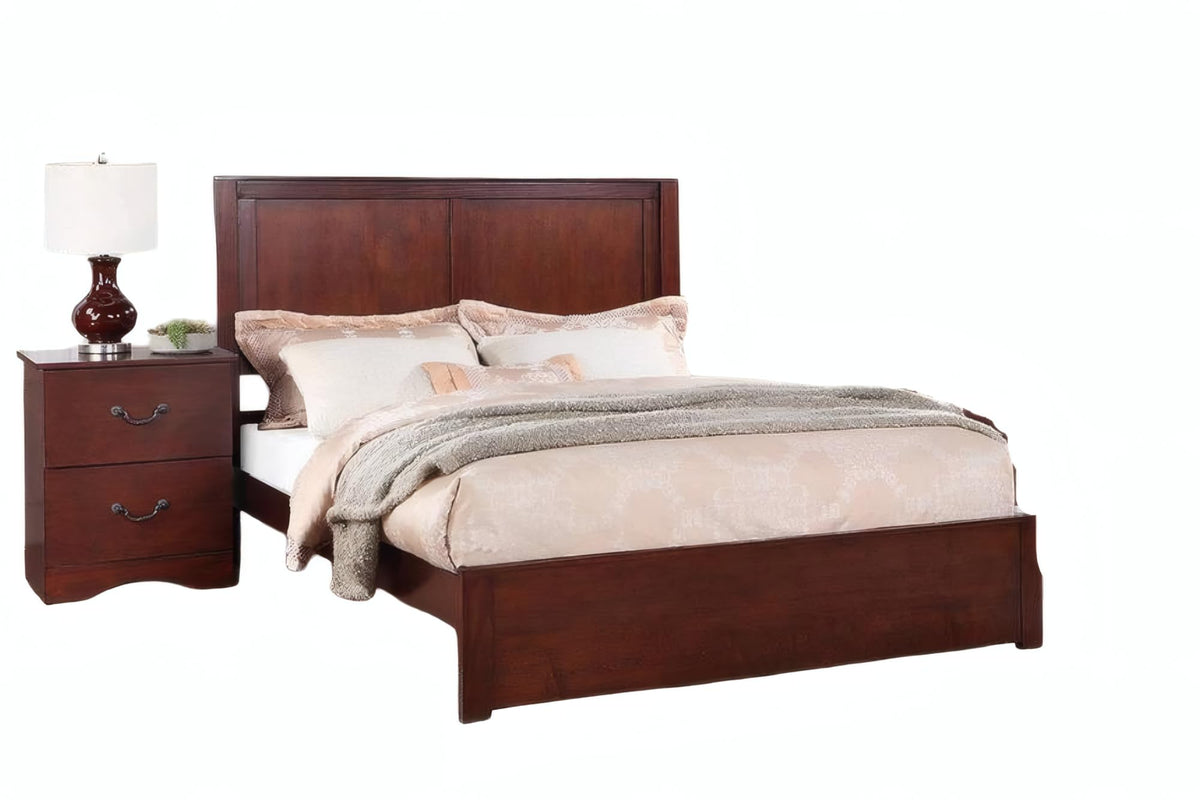 California King Bed Frame with Two Panel Headboard E9297