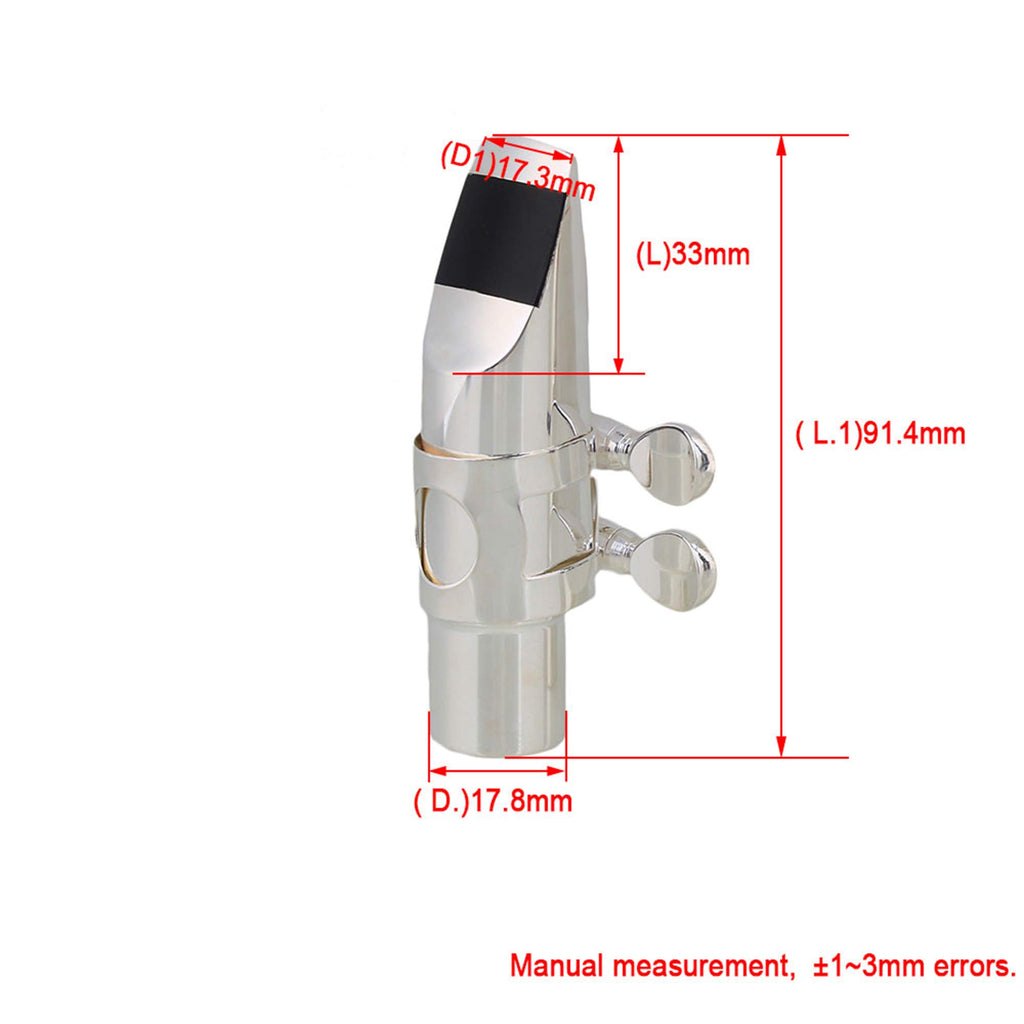 Silver Brass Alto Saxophone Mouthpiece with Cap Ligature R8789