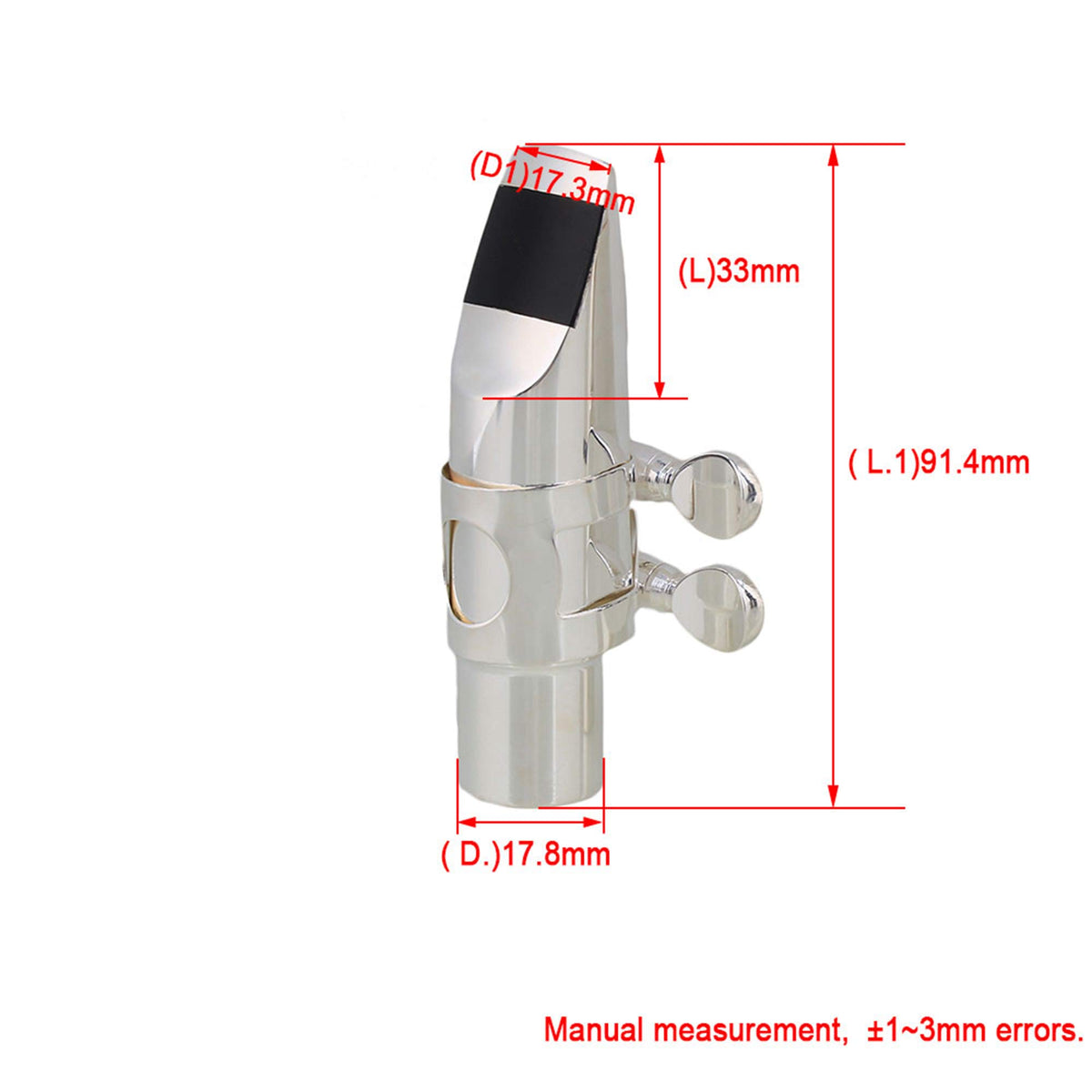 Silver Brass Alto Saxophone Mouthpiece with Cap Ligature R8789