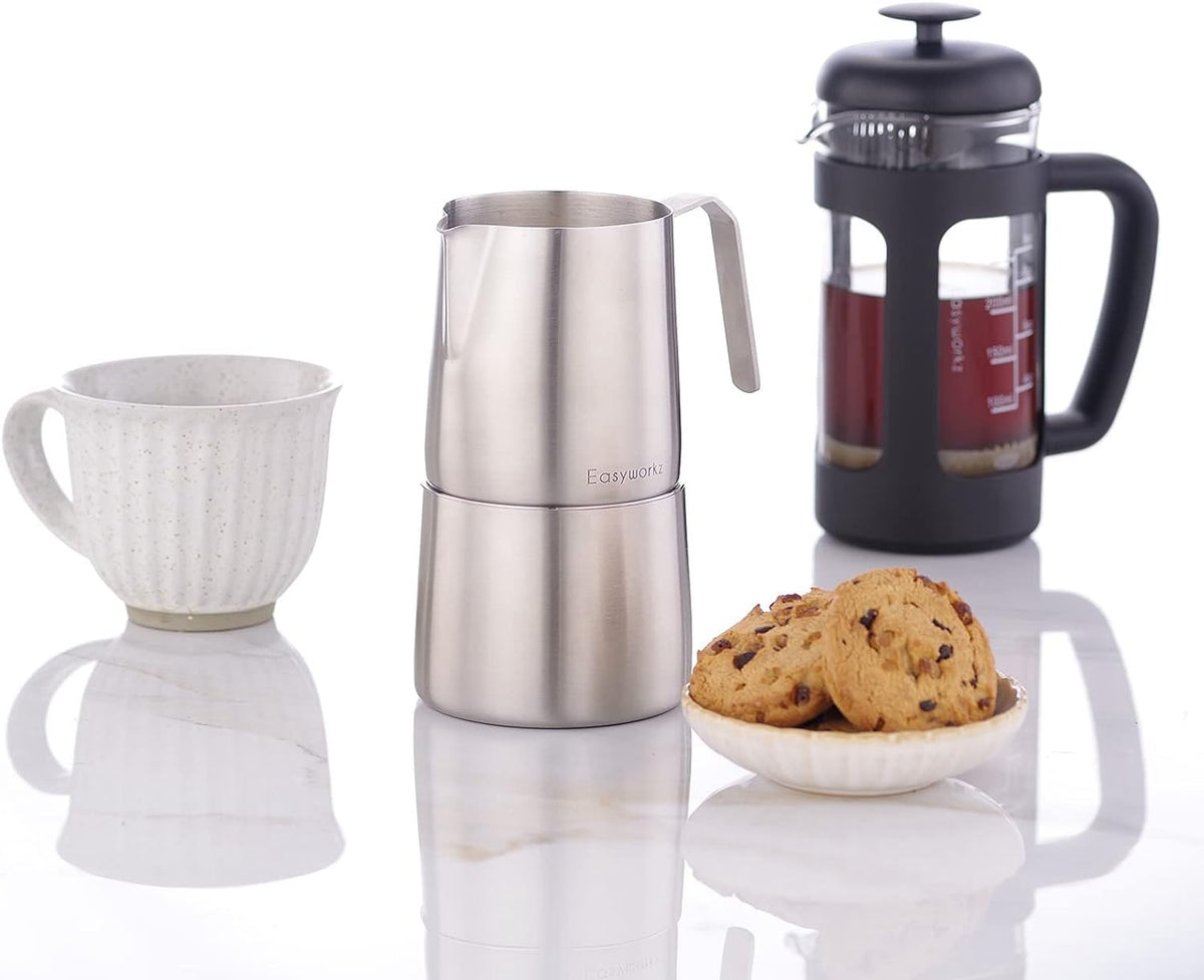 34 oz Stainless Steel French Press and Creamer Sugar Bowl Set A19890
