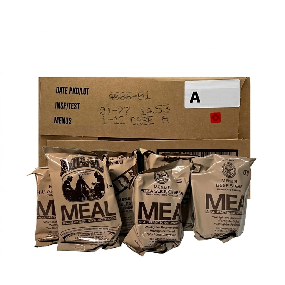 2027 Inspection Ready to Eat A & B MRE Meal 24 Total Meals Y6477