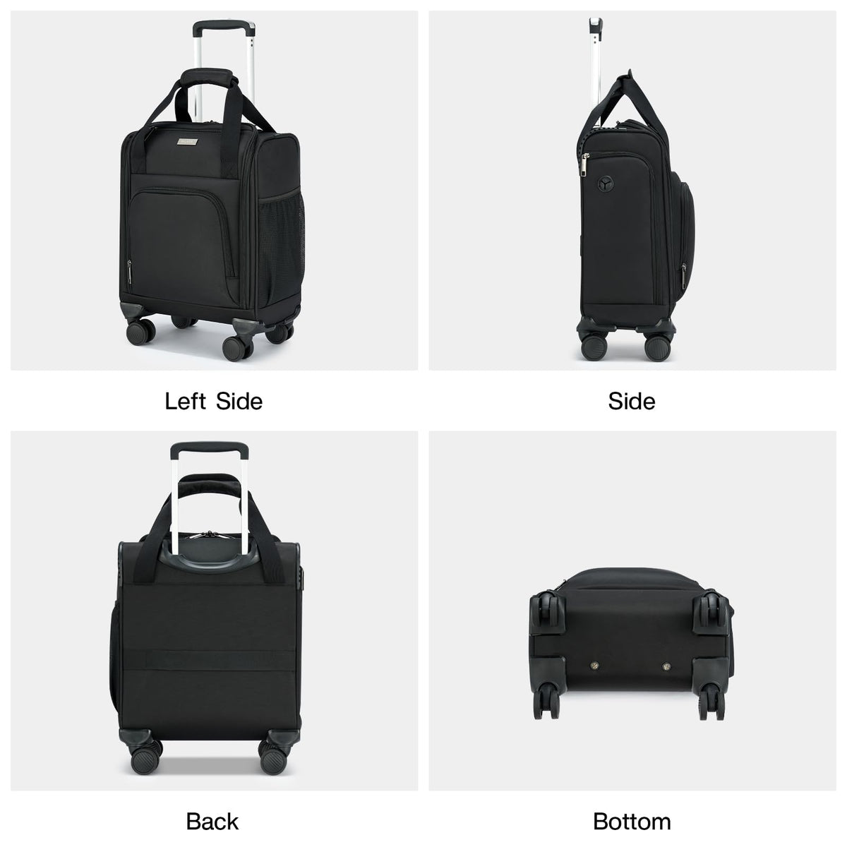 Black 16-inch Underseat Carry On Luggage with Wheels H993932