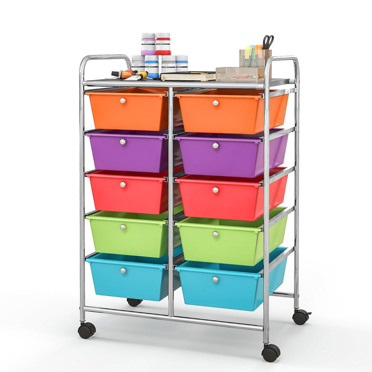 10 Drawer Rolling Storage Cart with Wheels V22920