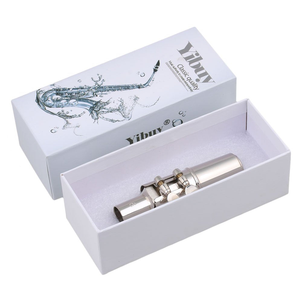 Silver Brass Alto Saxophone Mouthpiece with Cap Ligature R8789