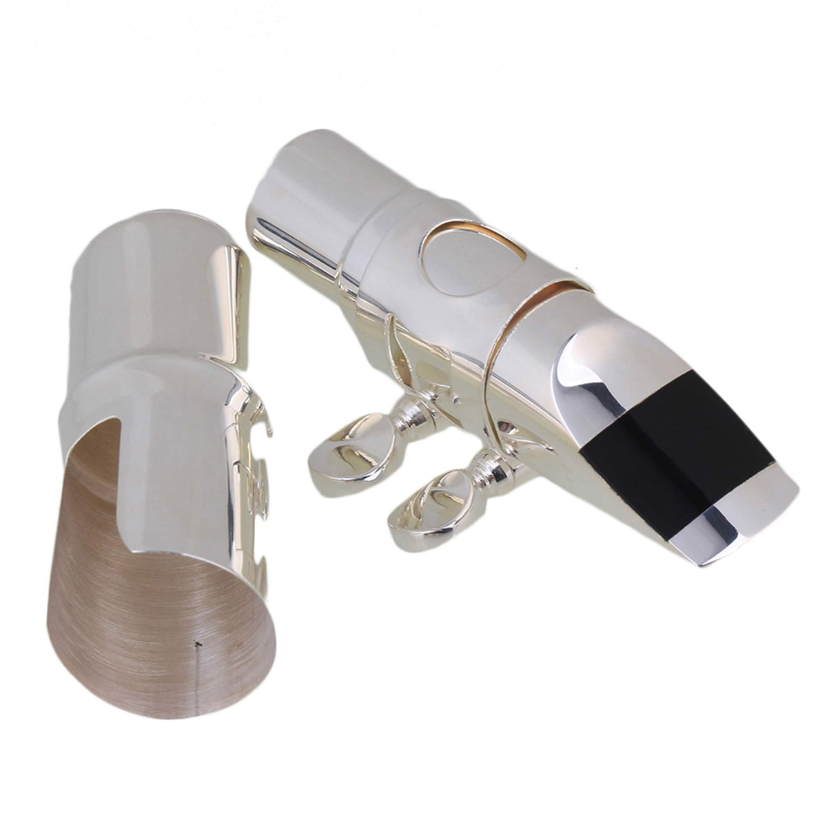 Silver Brass Alto Saxophone Mouthpiece with Cap Ligature R8789
