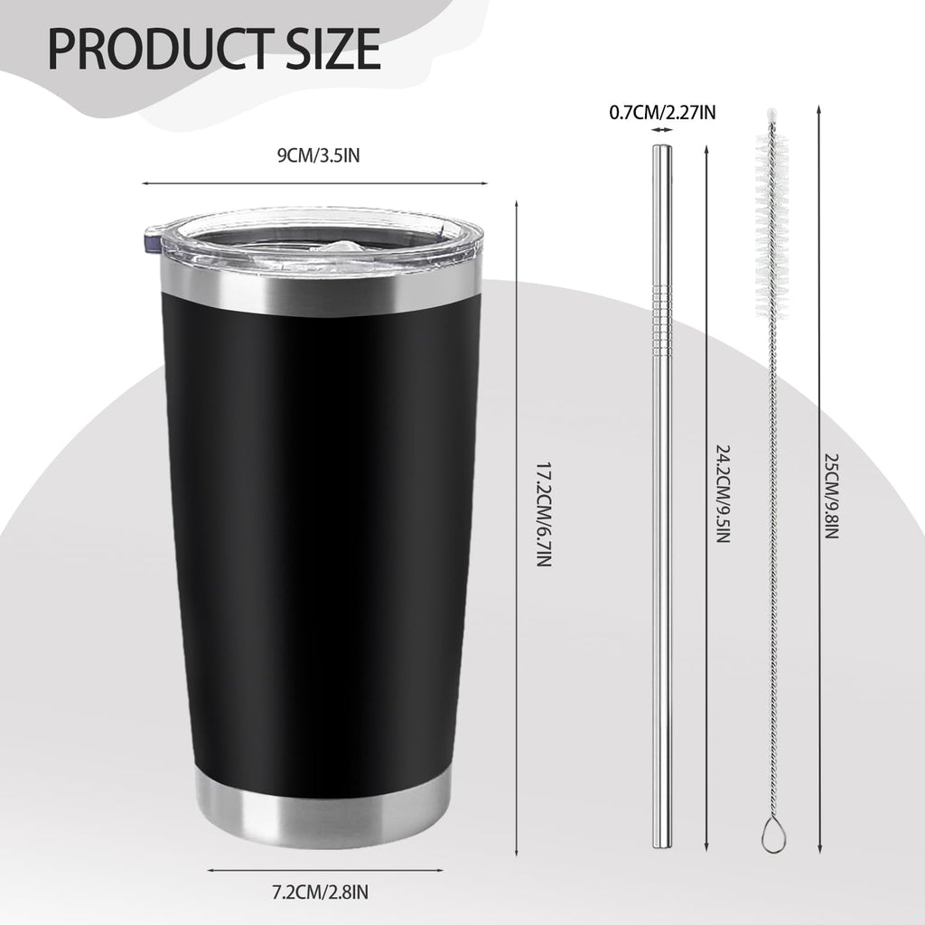 12 Pieces Insulated Stainless Steel Tumbler with Lid and Straw J7043