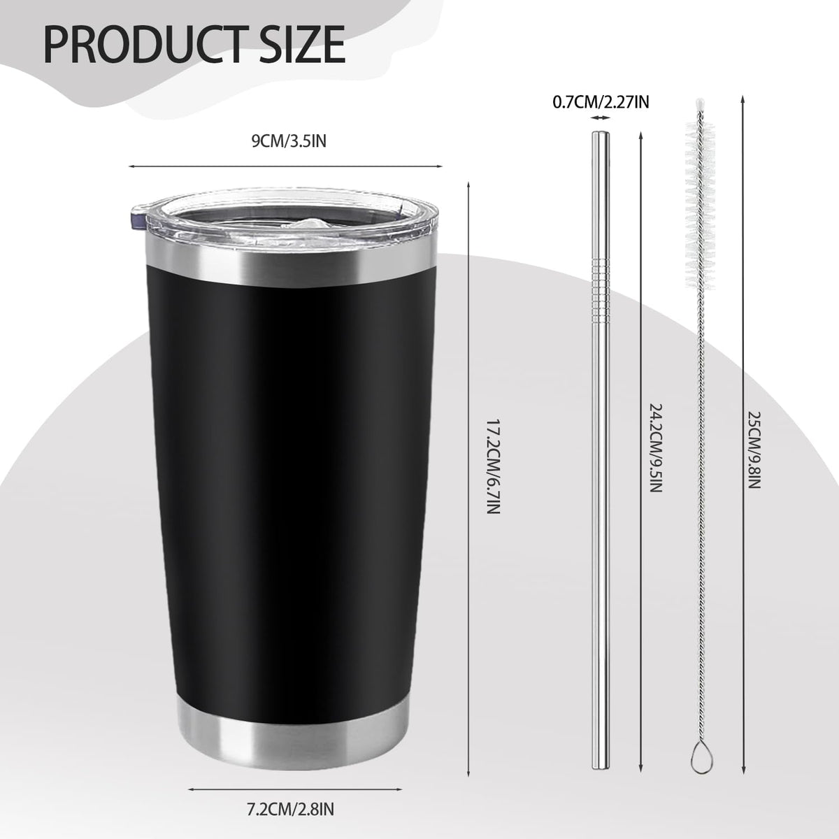 12 Pieces Insulated Stainless Steel Tumbler with Lid and Straw J7043