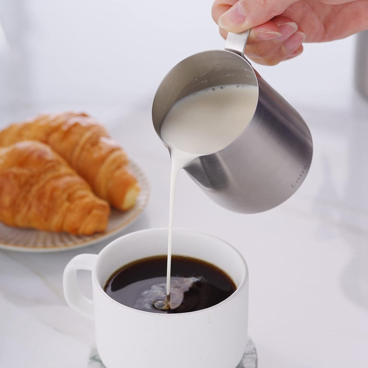 34 oz Stainless Steel French Press and Creamer Sugar Bowl Set A19890
