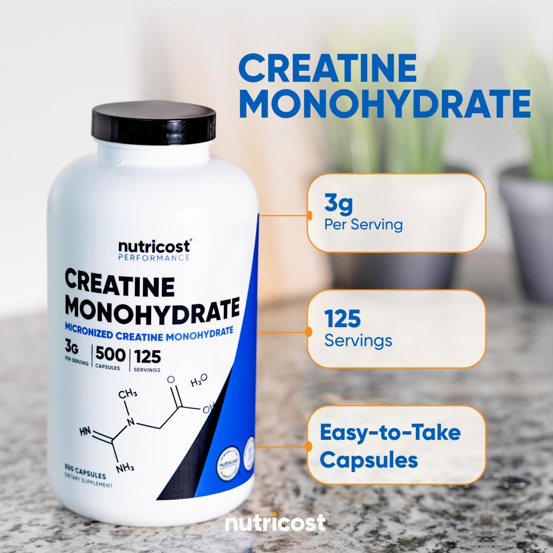 Micronized Creatine Monohydrate 3,000mg 500 Capsules A953312
