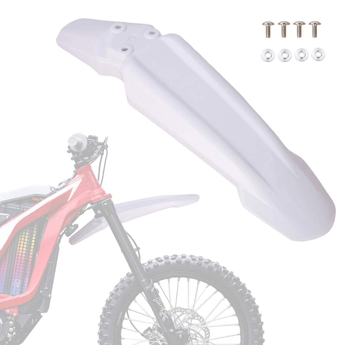 White Dirt Bike & Ebike Front Fender G8201