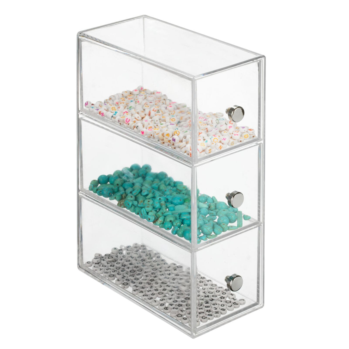 Clear 3 Drawer Plastic Stackable Desktop Organizer, 2 Pack R437