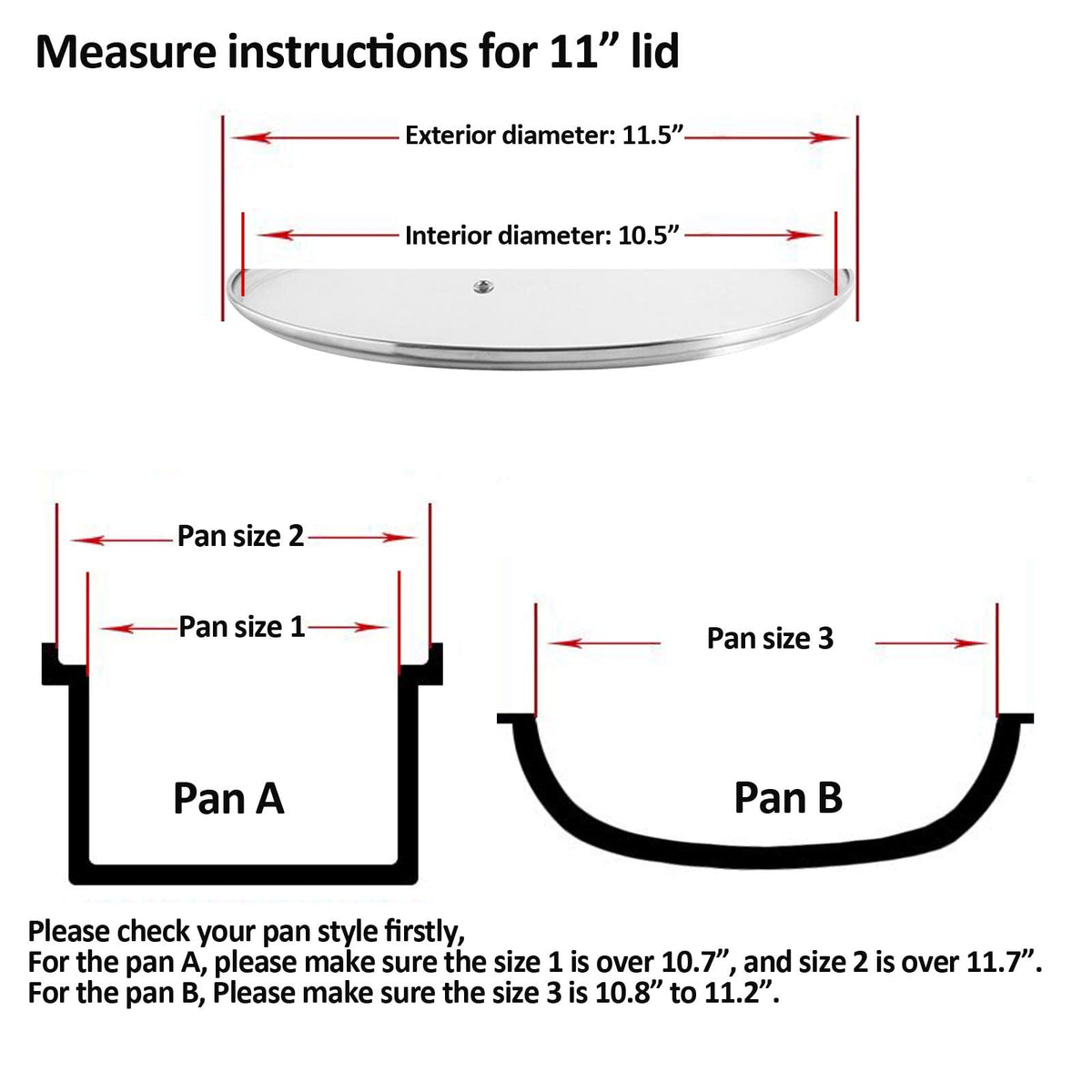 Tempered Glass Lid for 11 inches Cookware J95089