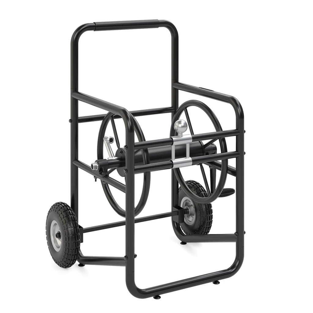 200' Steel Garden Hose Reel Cart with Flat-Free Rubber Tires R75338