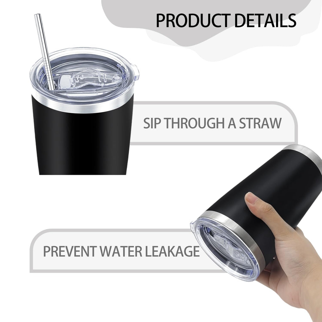 12 Pieces Insulated Stainless Steel Tumbler with Lid and Straw J7043