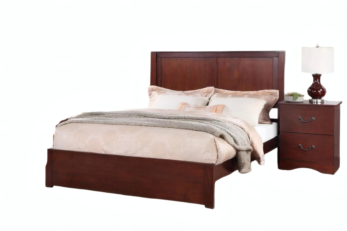 California King Bed Frame with Two Panel Headboard E9297