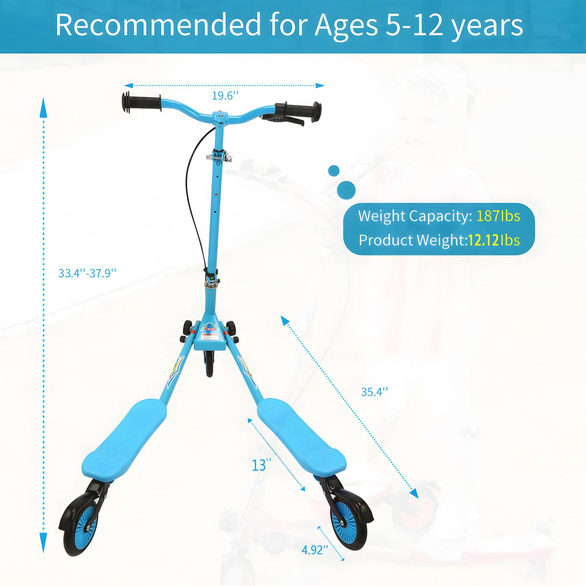 3 Wheels Drifting Scooter with Adjustable Height & Foldable D484352