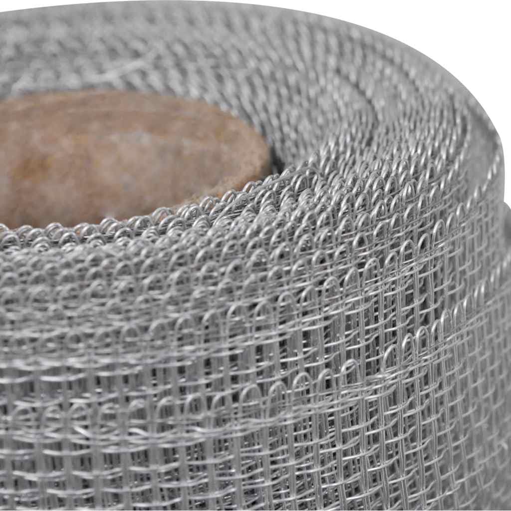 Aluminum Mesh Screen 39.4x196.9 Inches Silver D9576