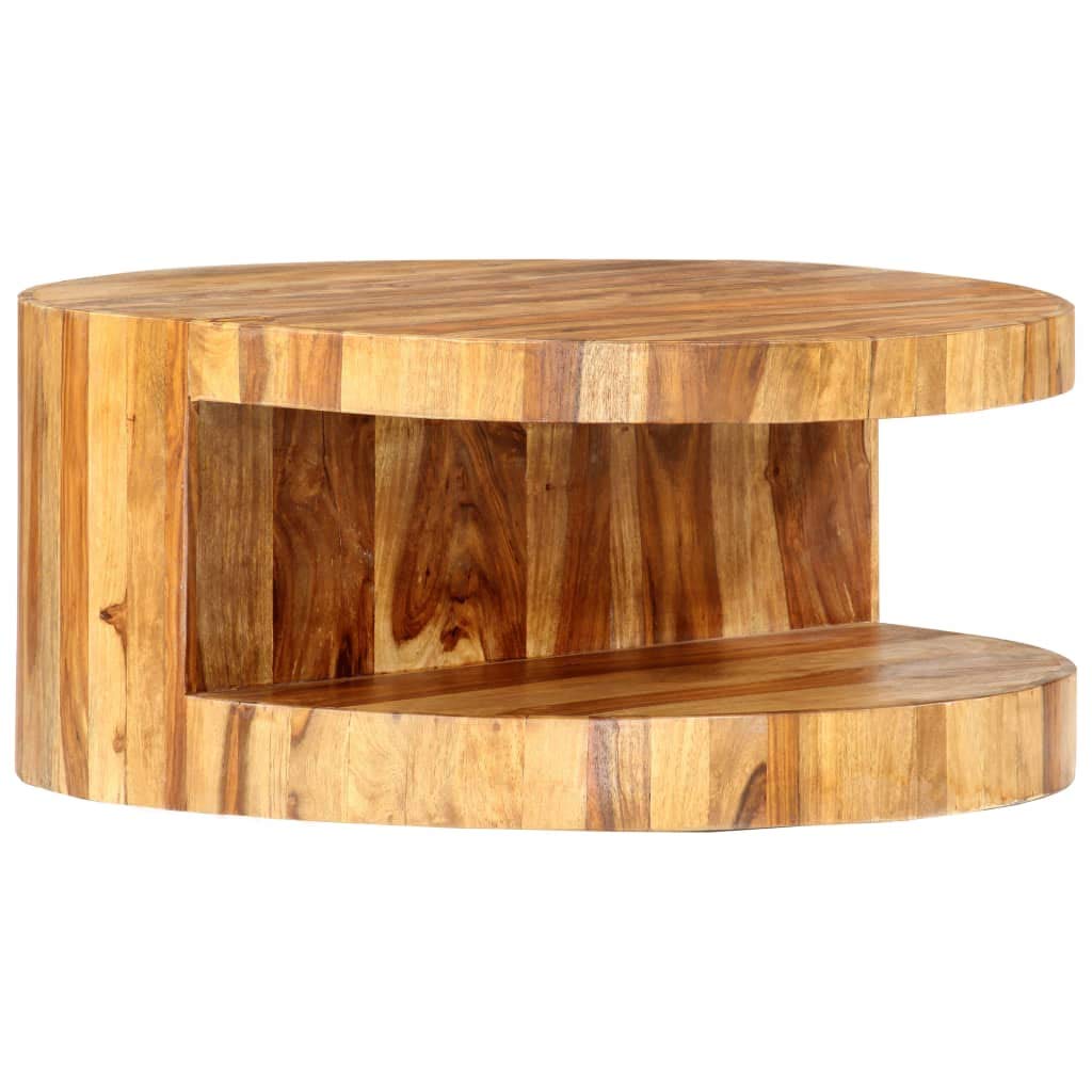 Round Coffee Table 25.6"x11.8" Solid Sheesham Wood B687170