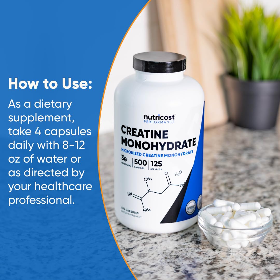 Micronized Creatine Monohydrate 3,000mg 500 Capsules A953312