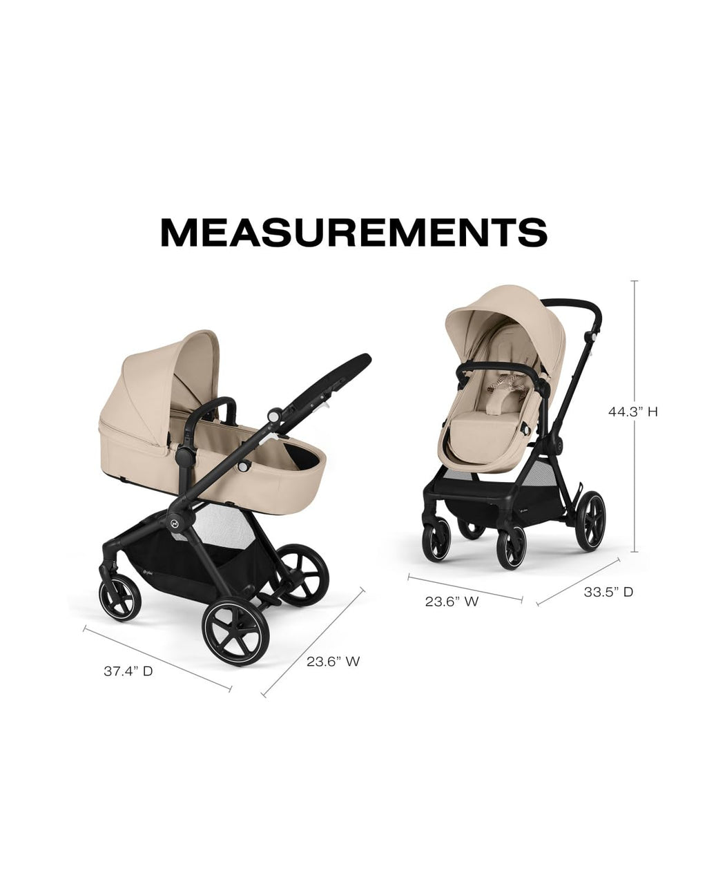 2-in-1 Baby Stroller + Car Seat Combo Almond Beige V48348