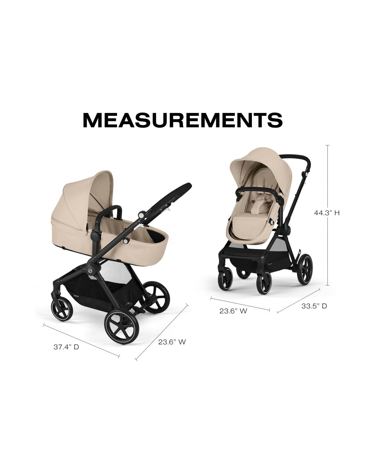 2-in-1 Baby Stroller + Car Seat Combo Almond Beige V48348
