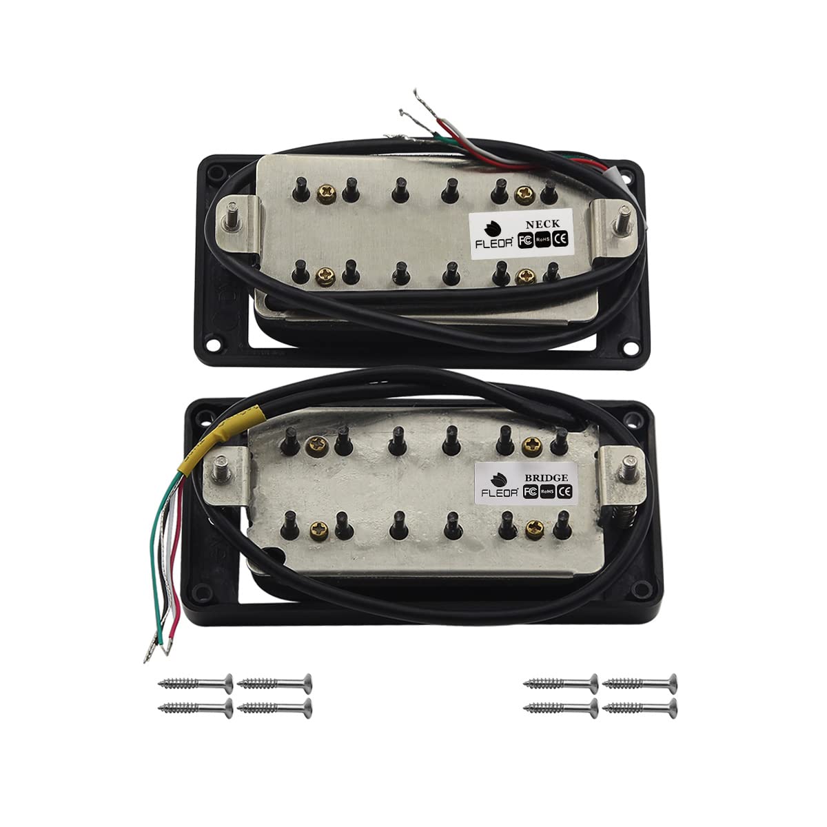 Alnico 5 Electric Guitar Humbucker Pickup Set Black Y3029
