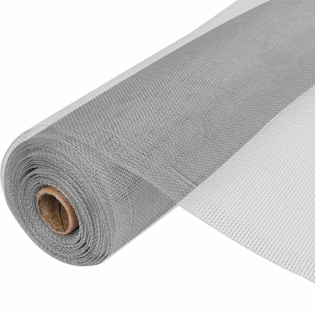 Aluminum Mesh Screen 39.4x196.9 Inches Silver D9576
