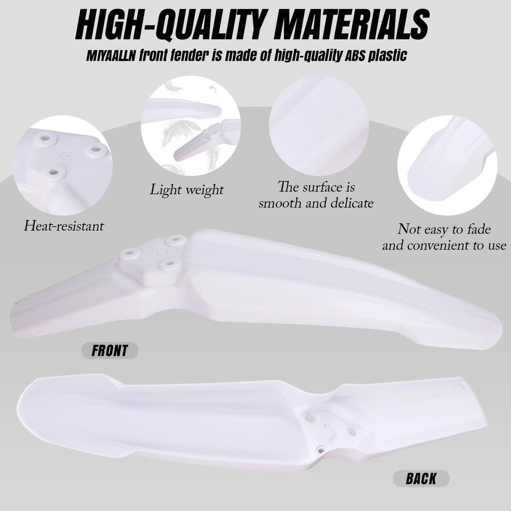 White Dirt Bike & Ebike Front Fender G8201