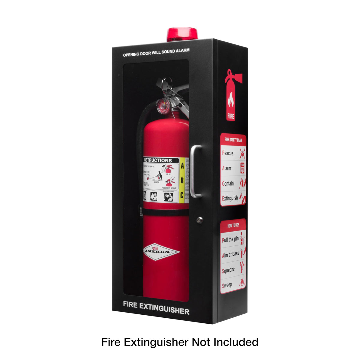 Black Fire Extinguisher Cabinet with Alarm and Lock R333