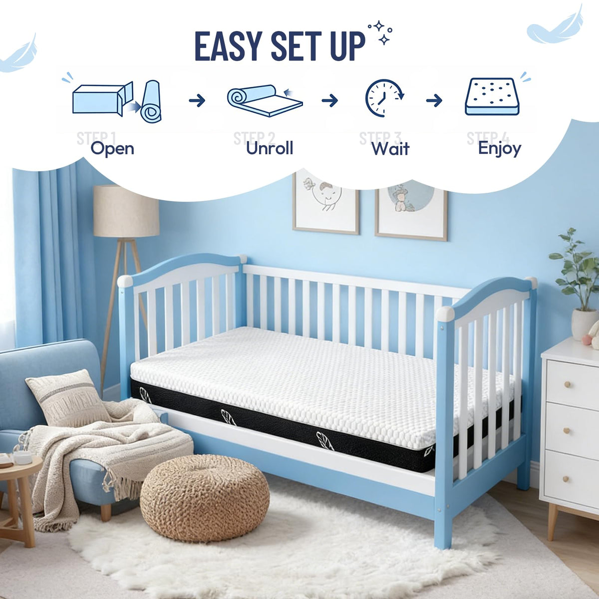 52 x 27 Dual-Sided Memory Foam Crib Mattress S55636