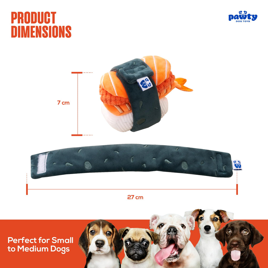 Plush Squeaky 3-Piece Sushi Dog Toy D955