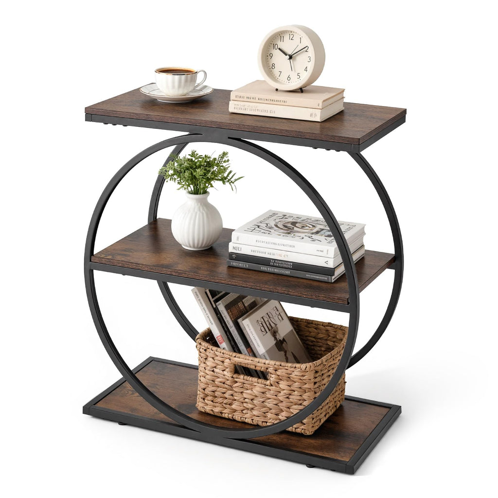 3-Tier Narrow Side Table with Open Storage Shelves N92703