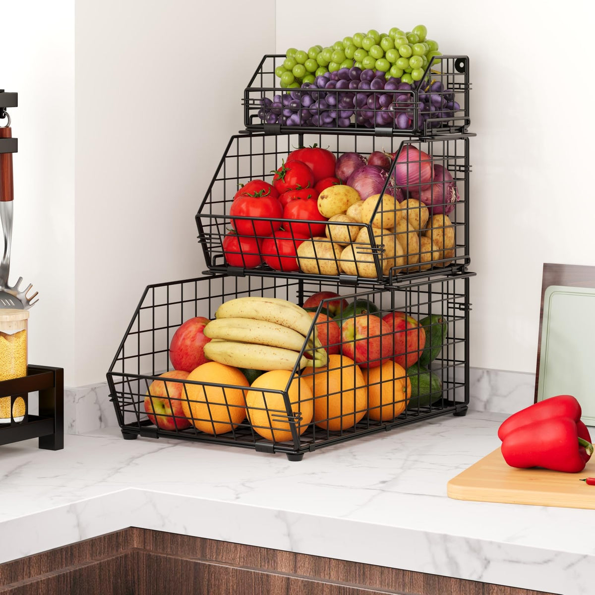3-Tier Stackable Wire Fruit Basket J101346
