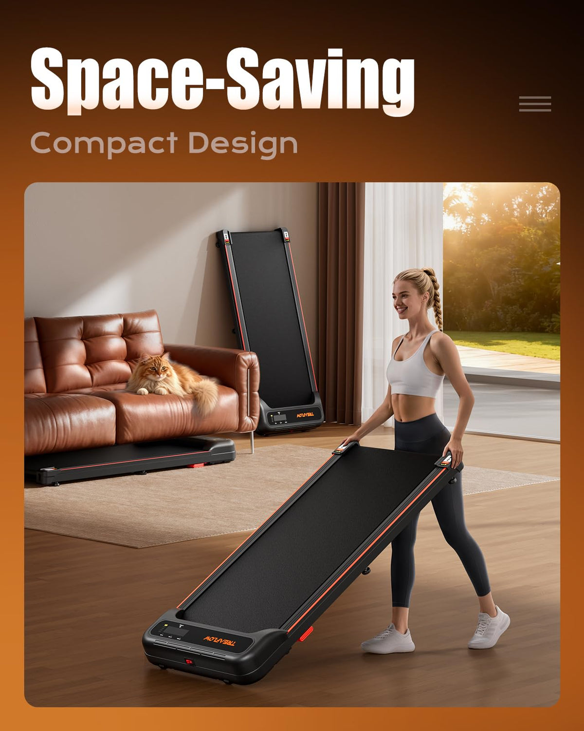 Walking Pad with 8% Incline Under Desk Treadmill D303