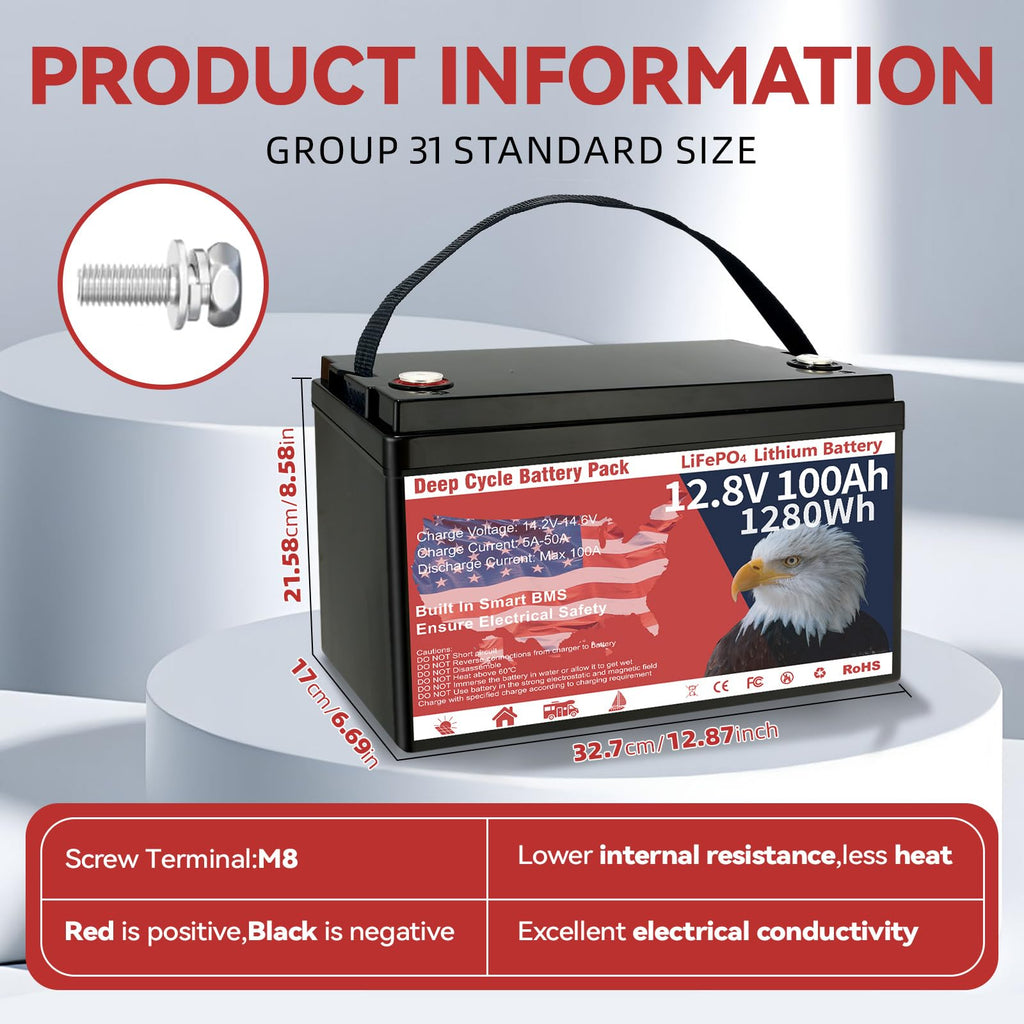 12V 100Ah LiFePO4 Deep Cycle Battery K11780